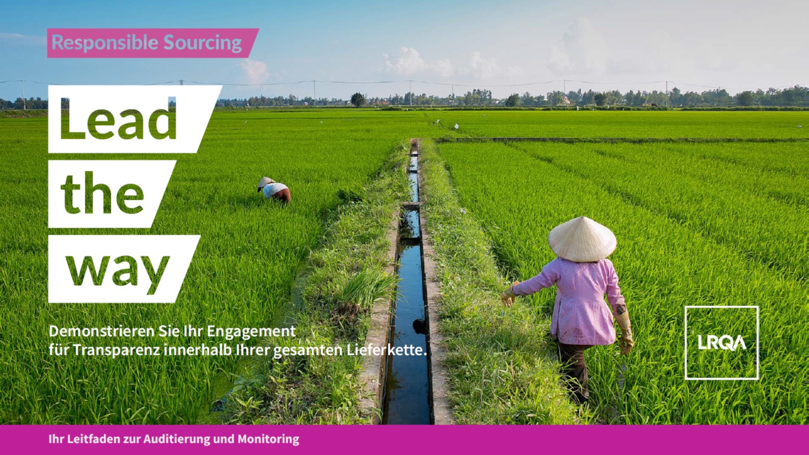 Cover of the responsible sourcing overview guide with 2 farmers on a green field with hats on.