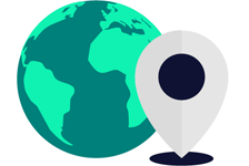 Globe & location pin icon