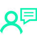 person with speech bubble icon