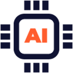 Artificial intelligence (AI) processor icon representing AI-powered technology and automation.