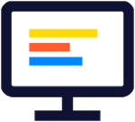 Computer monitor icon representing monitoring, reporting and performance insights.