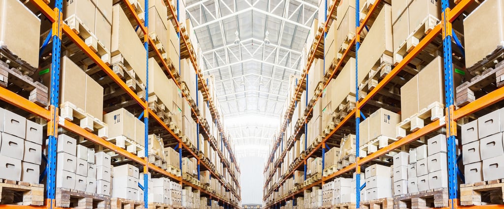 Warehouse shelves
