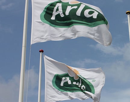 Arla logos on flags © Arla UK